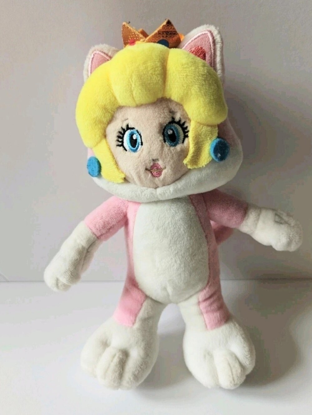 Super Mario World Princess Peach Cat Suit Plush Stuffed Animal Pink